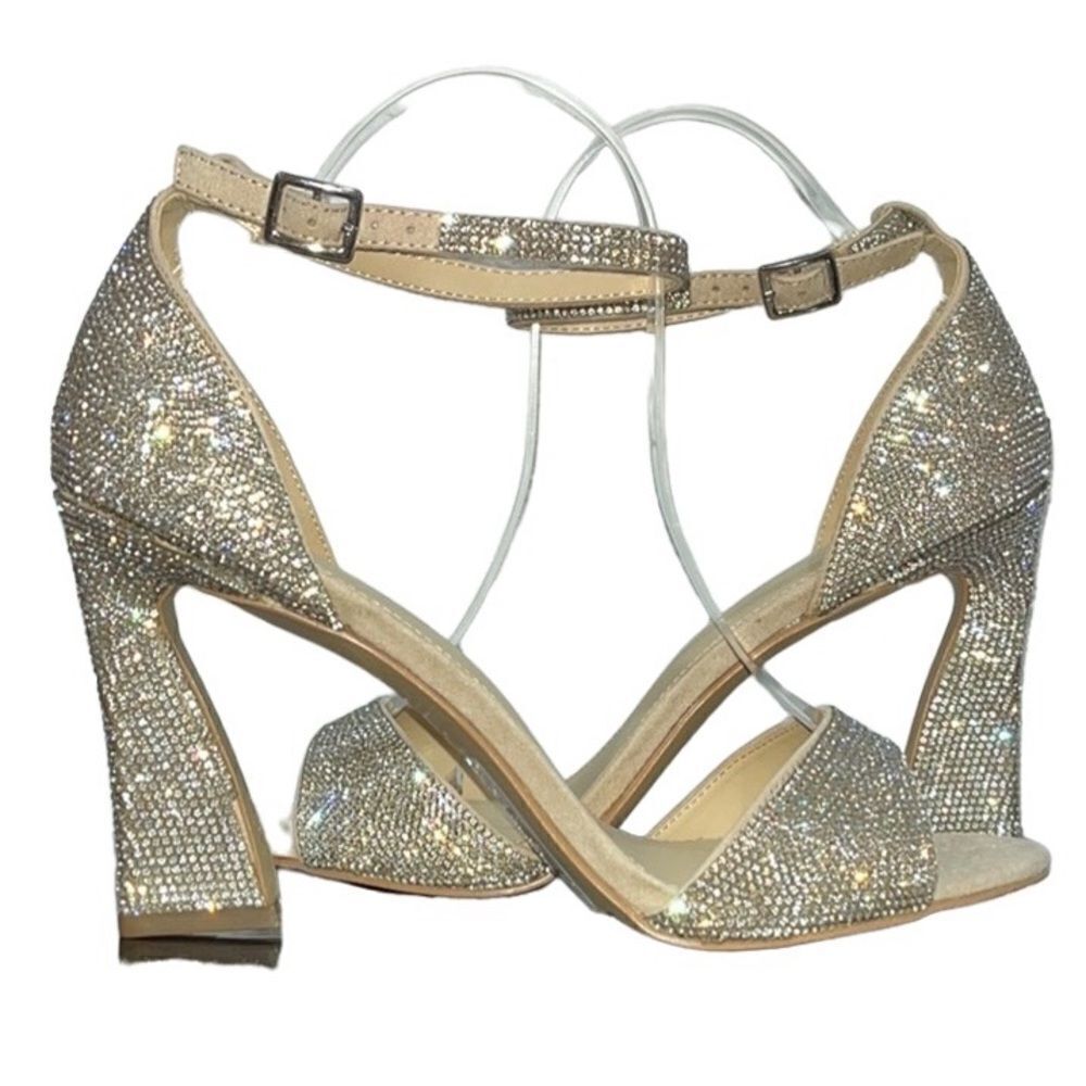 NY&Co Embellished Flared Heel Sandals